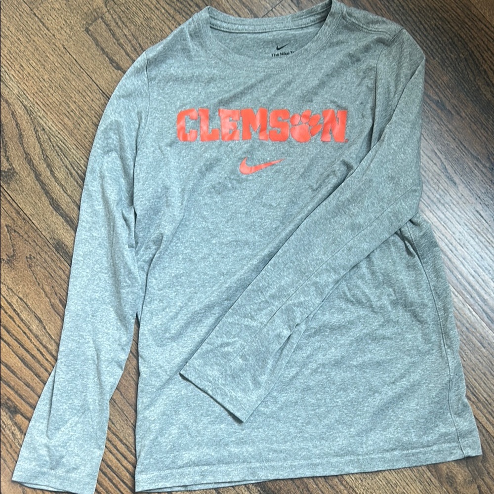 Nike Dri-Fit Gray Long Sleeve Clemson Tee